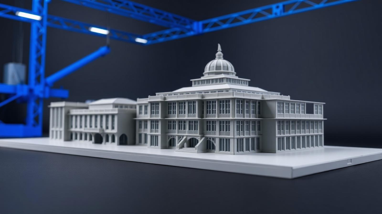 Maquete arquitetônica em escala impressa em 3D